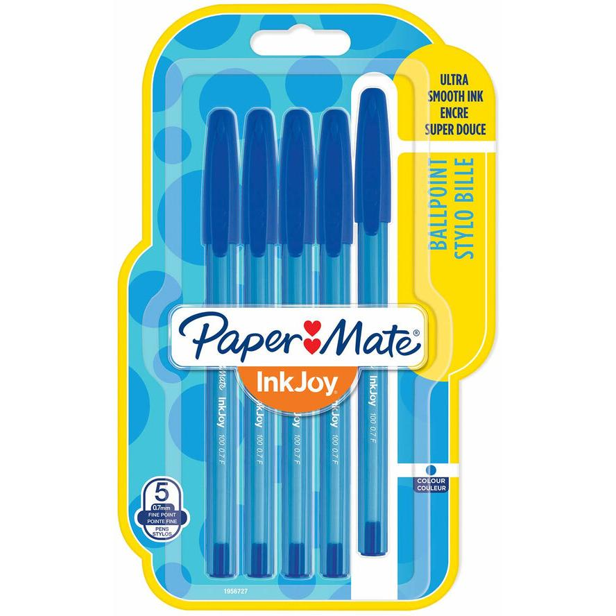 Paper Mate InkJoy 100 kupakos golyóstoll készlet - 0.7mm / Fekete (5 db) (1956727)