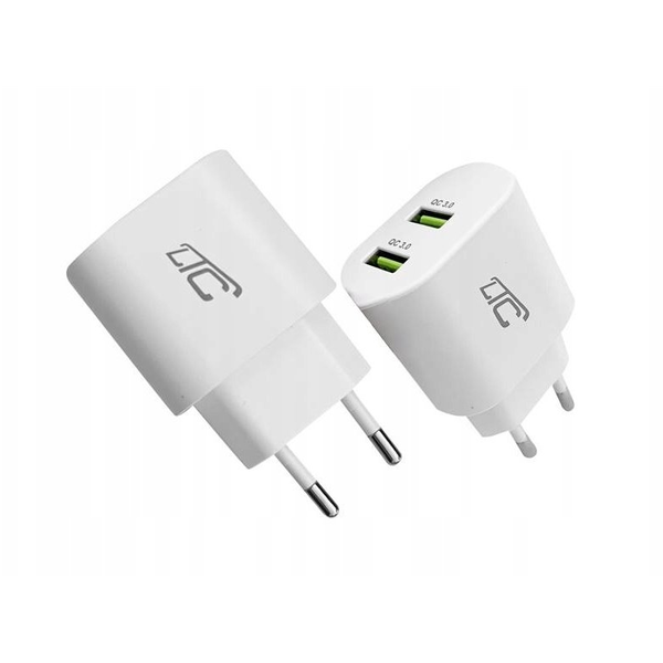 Ładowarka Ładowarka sieciowa LTC QC 20W 2xUSB-A biała