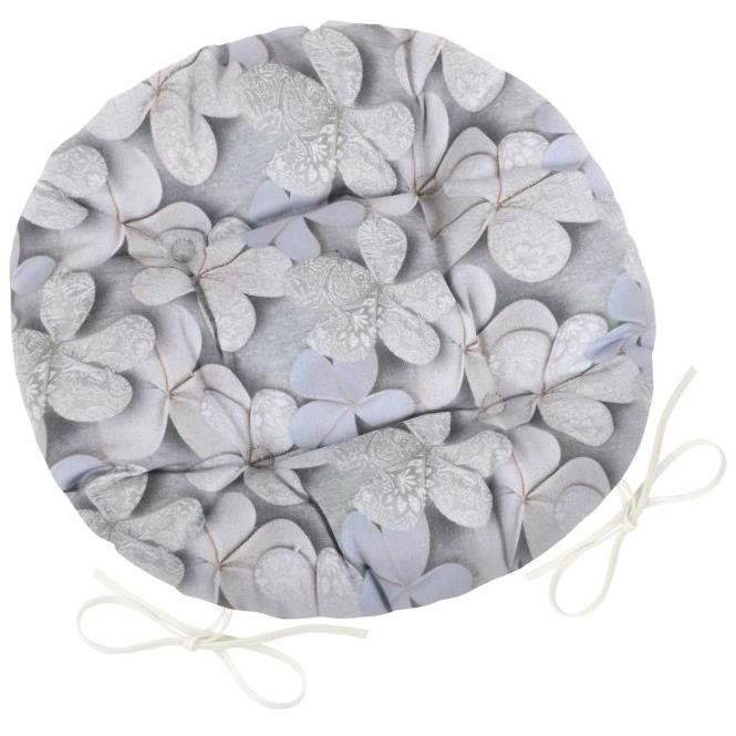 BELLATEX Seat DITA 62/401 - round, quilted, d.40cm, grey flower (9519)