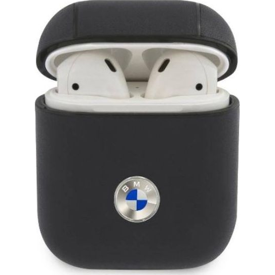 BMW Geniune Leather Silver Logo Apple AirPods szilikon tok,  kék