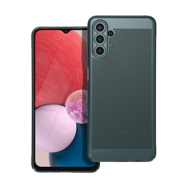 Samsung Galaxy A13 5G / A04s SM-A136U / A047F, Műanyag hátlap védőtok, légáteresztő, lyukacsos minta, Breezy, sötétzöld (5903396210938)