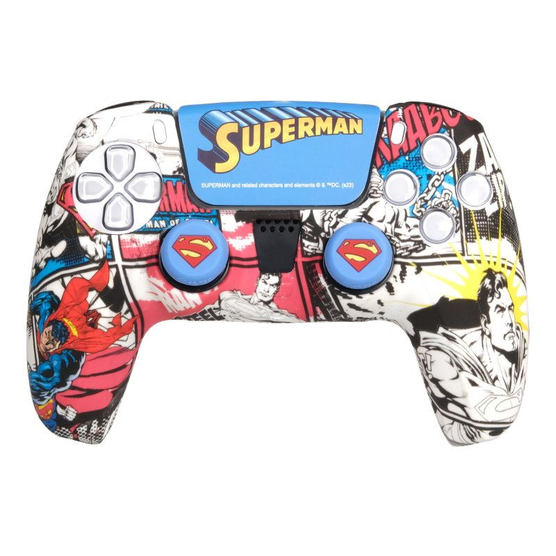 FR-TEC SUPERMAN PS5 kontroller gumiborítás és analóg kupak (FR-TEC SUPPS5CK) (FR-TEC SUPPS5CK)