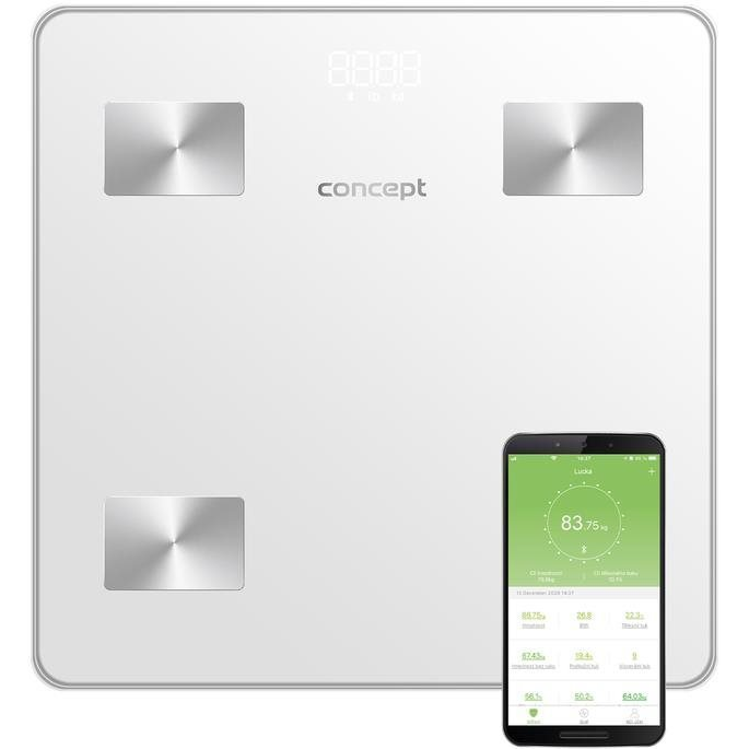 Concept VO4000 Diagnosztikai személymérleg 180 kg PERFECT HEALTH, fehér (VO4000)