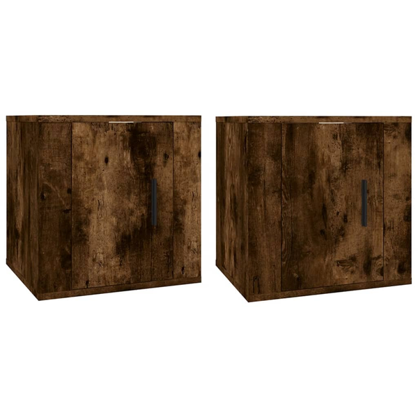 Dulapuri TV montate pe perete 2 buc stejar fumuriu 40x34,5x40cm