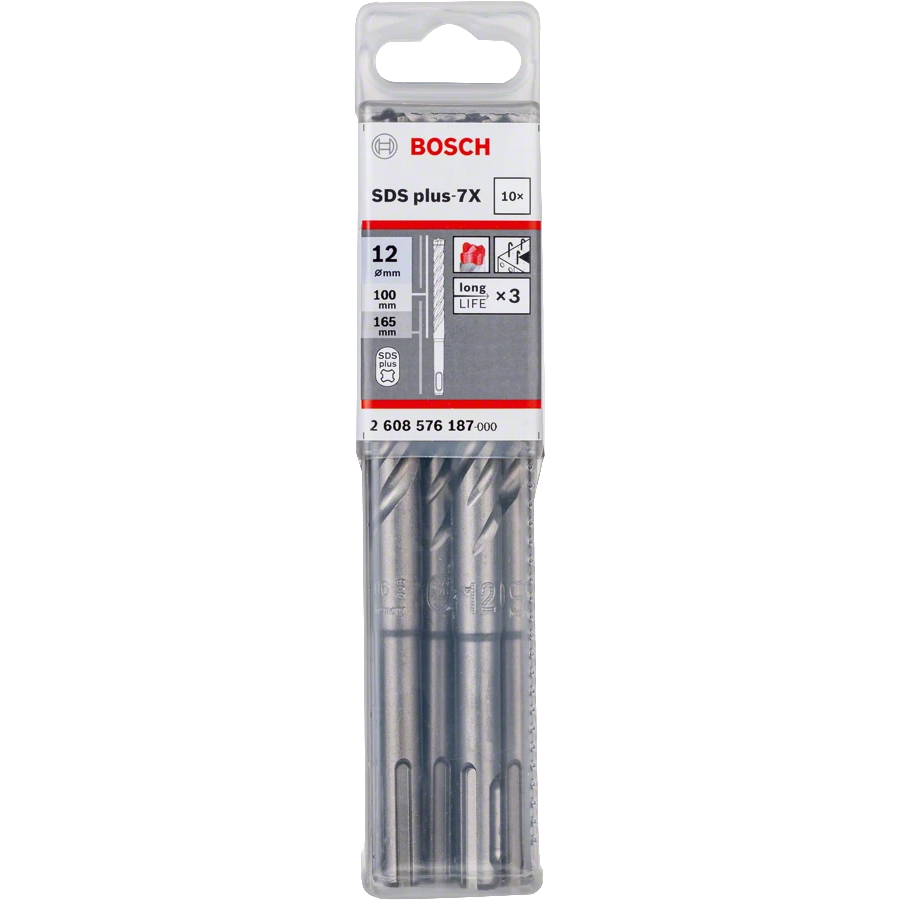 Bosch Expert SDS PLUS-7X Fúrószár 12x100x165mm (10 db) (2608900173)