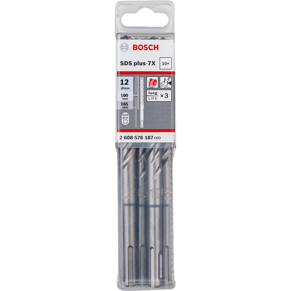 Bosch Expert SDS PLUS-7X Fúrószár 12x100x165mm (10 db)