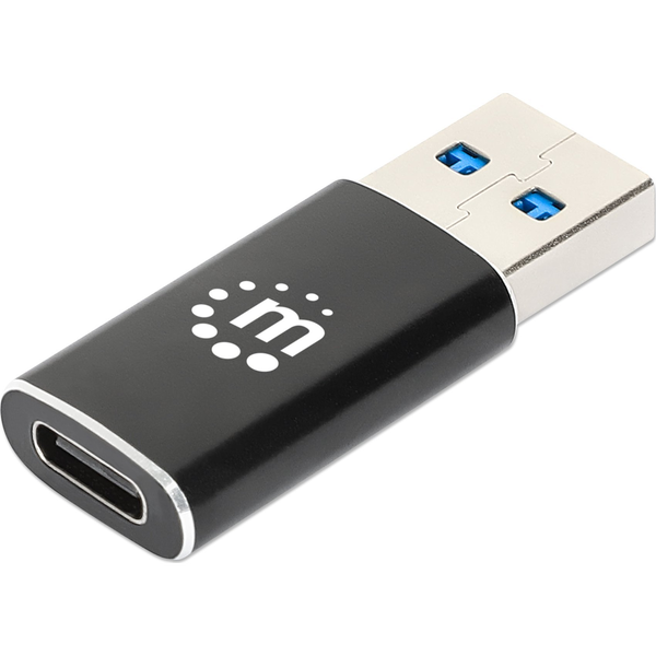 Manhattan 153980 μετατροπέας καλωδίου USB A USB C Μαύρος (Μαύρο)