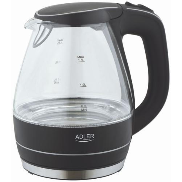 Adler AD 1224 Üveg Elektromos Vízforraló 1,5L 2200W Fekete