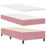 LED Box Rugós Ágy Mattresszel Rózsaszín 100 x 200 cm Bársony