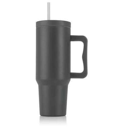 Termoszbögre, 1,2 l,  szívószállal, füllel, szürke (KHKE678)