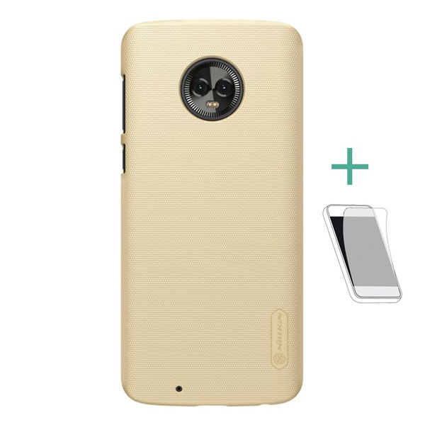 NILLKIN SUPER FROSTED műanyag telefonvédő (gumírozott, érdes felület + képernyővédő fólia) ARANY [Motorola Moto G6 (XT1925)] (5996457766437)