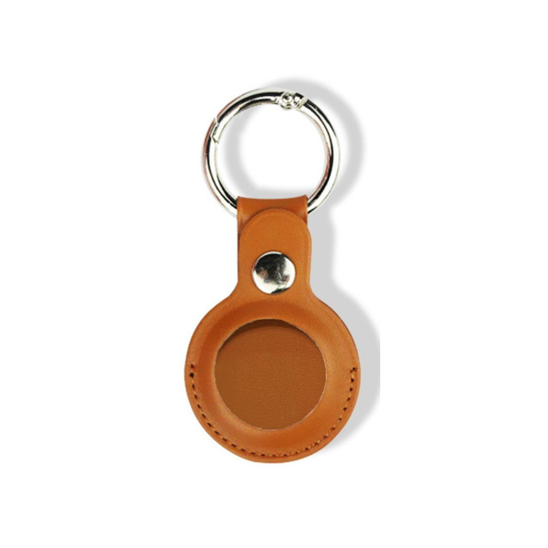 Tactical Apple AirTag bőr kulcstartó - Barna