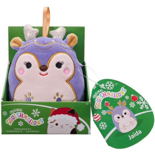 Squishmallows Jaida, a csillogó agancsú rénszarvas karácsonyi dísz (196566445031)