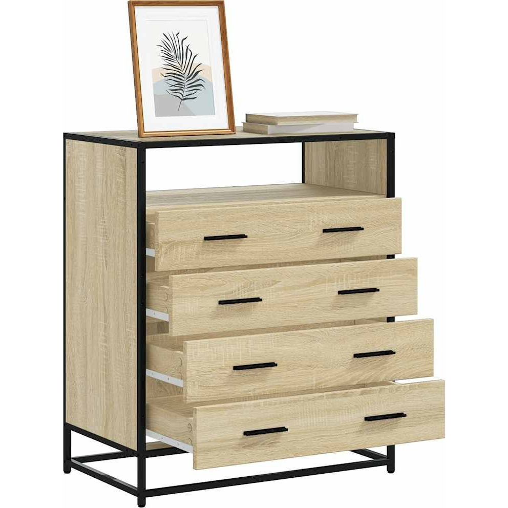 sonoma-tölgy színű szerelt fa fiókos szekrény 70x41x83,5 cm (849090)