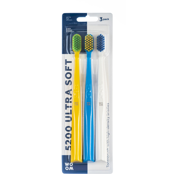Woom 5200 Ultra Soft fogkefe, 3 db, puha sörték