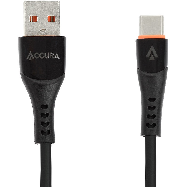 Accura ACC2284 USB-A apa - USB-C apa 2.0 Adat és töltőkábel - Fekete (1m)