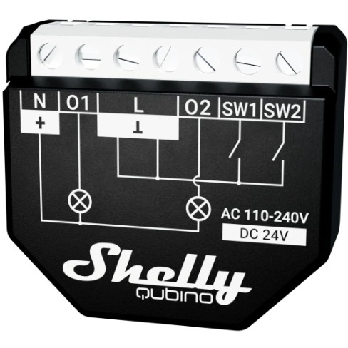 Home Shelly Relais "Wave 2PM" max. 16A 2 Kanäle Unterputz Messfunktion (Shelly_W_2PM)