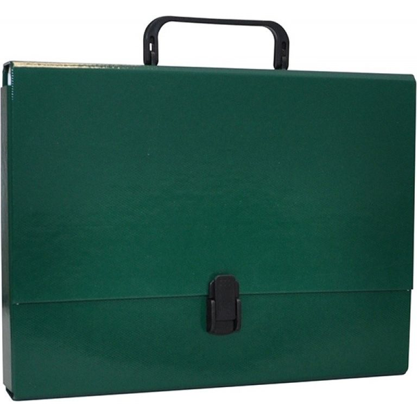  Office Products Teczka-pudełko OFFICE PRODUCTS, PP, A4/5cm, z rączką i zamkiem, zielona