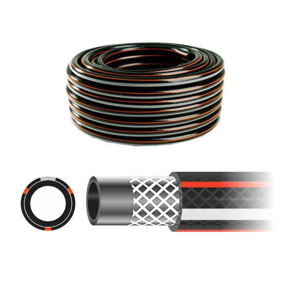Furtun de gradina, Awtools Classic, PVC, 1/2" 50M, Negru