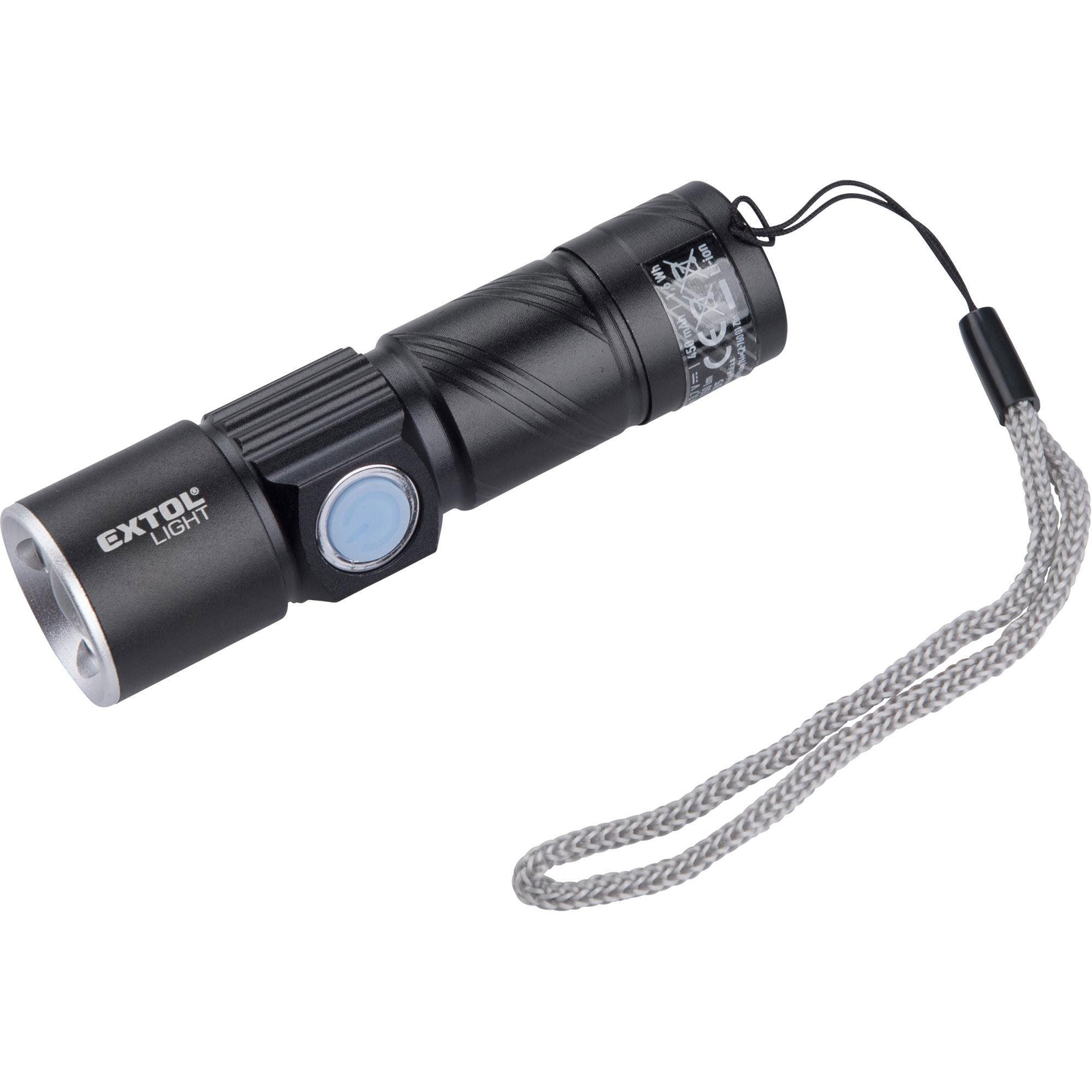 EXTOL LIGHT zseblámpa 150 lm, újratölthető, USB, zoom, XPE 3W LED (8595126989367)