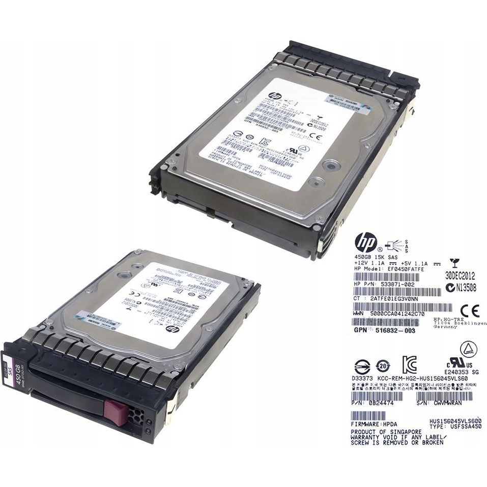 HPE 454232-B21 450GB 15K SAS 3.5" Szerver Merevlemez (454232-B21)