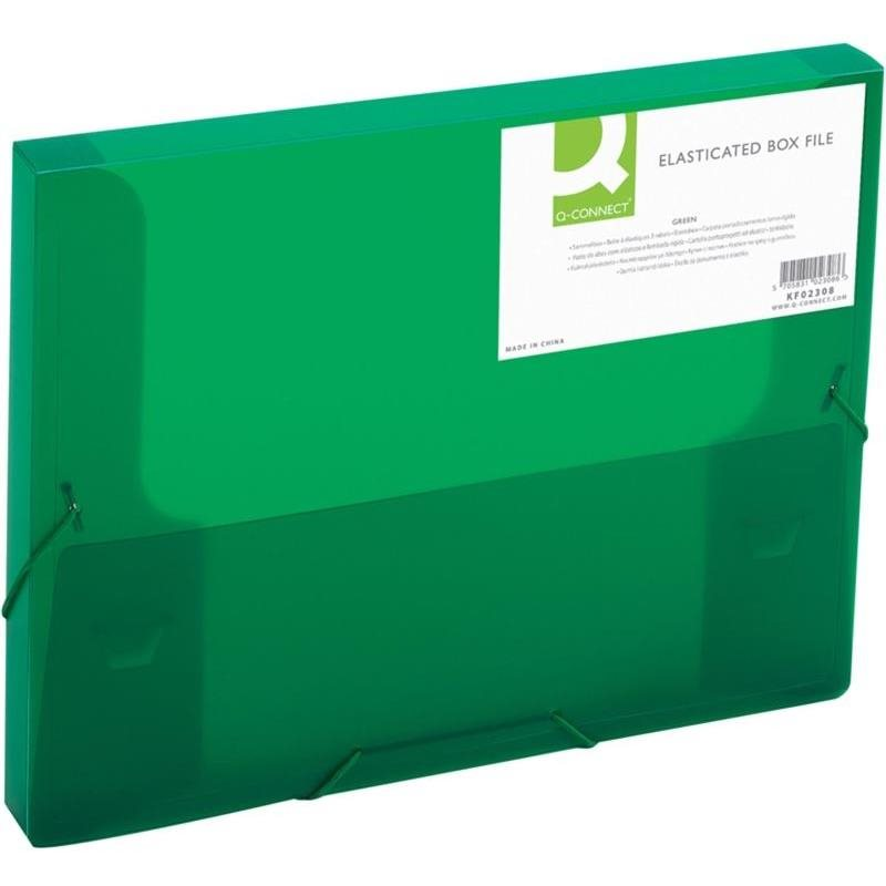 Q-CONNECT A4 gumiszalaggal, átlátszó zöld színű (KF02308)