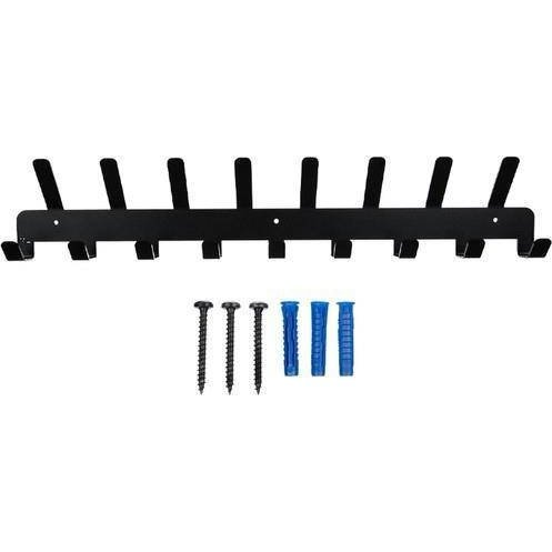 Črni stenski obešalnik – kljuke 48cm za obešanje 17x