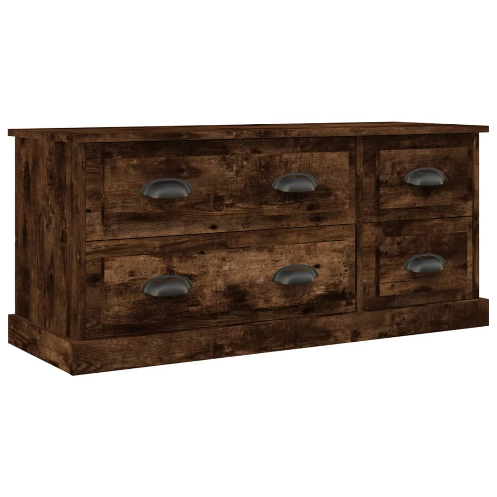 füstös tölgyszínű szerelt fa TV-szekrény 100x35,5x45 cm (816453)