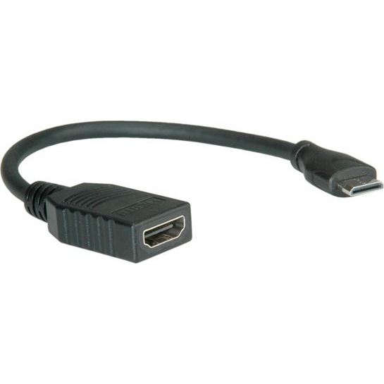 Roline HDMI Csatlakozókábel HDMI-A alj, HDMI mini C dugó 0.15 m Fekete 11.04.5586 Árnyékolt HDMI kábel