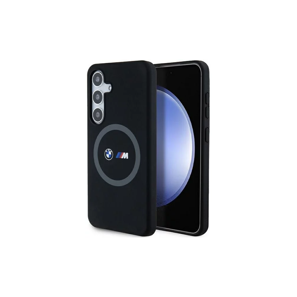 BMW Hardcase M Silicone Printed Ring Samsung Galaxy S24 MagSafe Tok - Fekete (BMHMS24S23SROK)