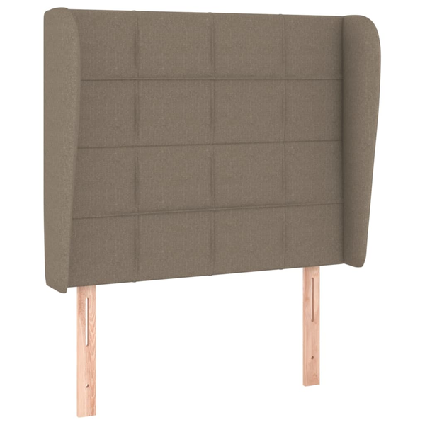 Tăblie de pat cu aripioare gri taupe 93x23x118/128 cm textil