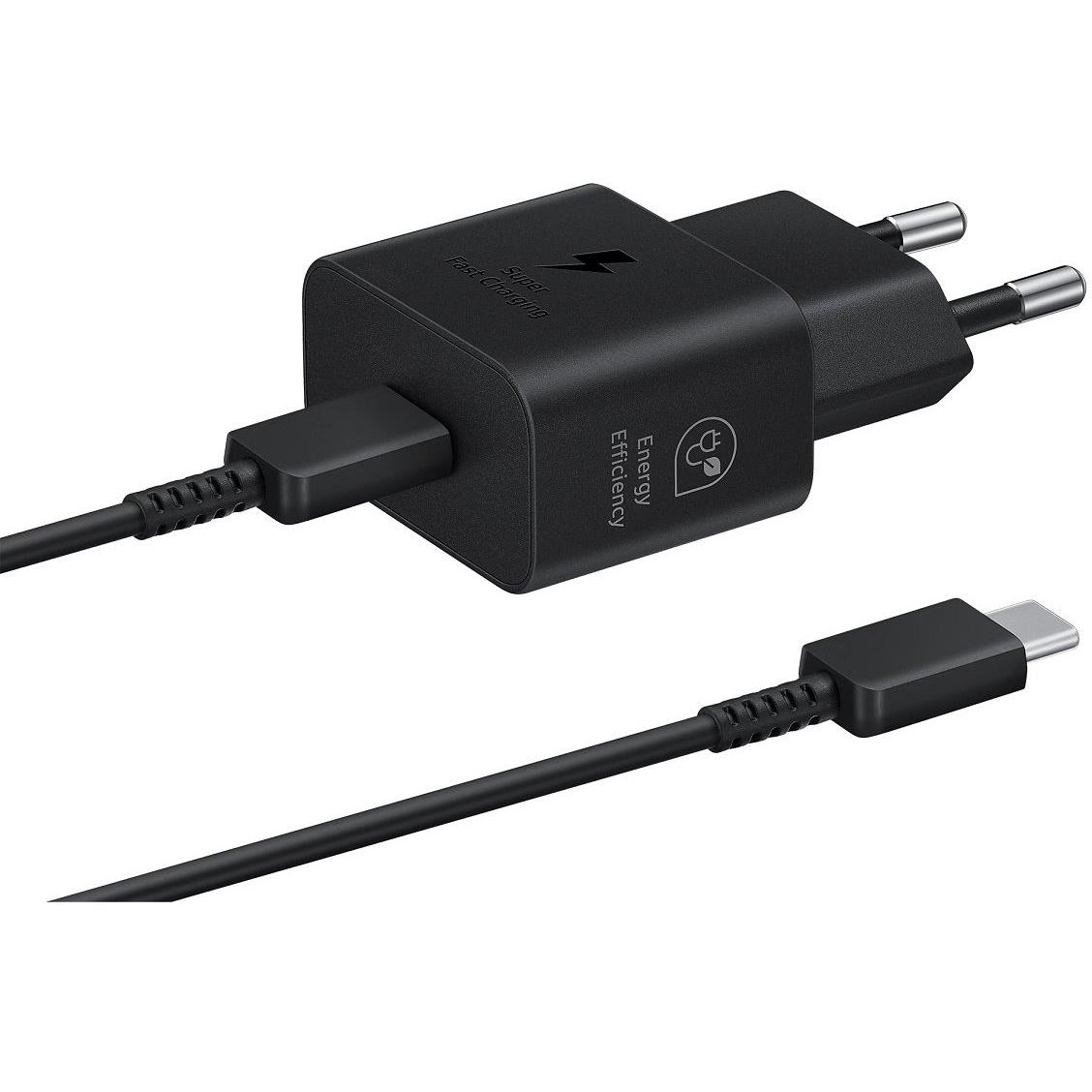 Samsung USB-C 25W úti töltőfej + USB-C Black (Bulk) adatkábel (57983121786)