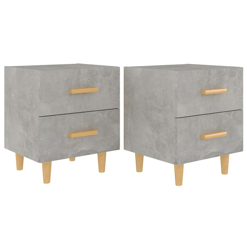 2 db betonszürke éjjeliszekrény 40 x 35 x 47,5 cm (811979)
