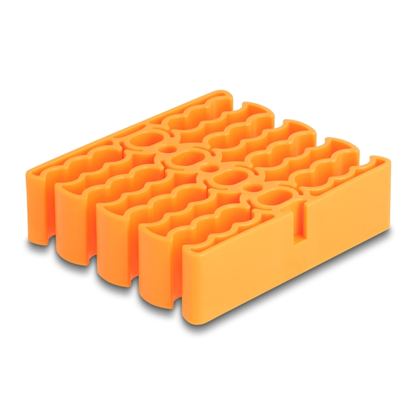 DELOCK Kabel-Organizer mit 24 Kabeleinführungen orange