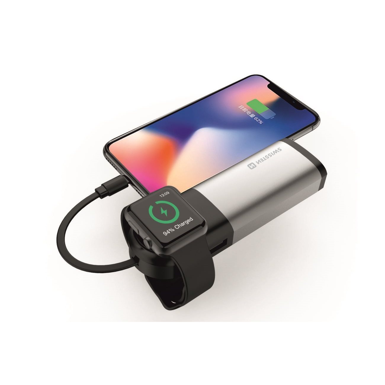 Swissten 2 az 1-ben Apple Watch Mfi Power Bank 6700mAh (22013980)