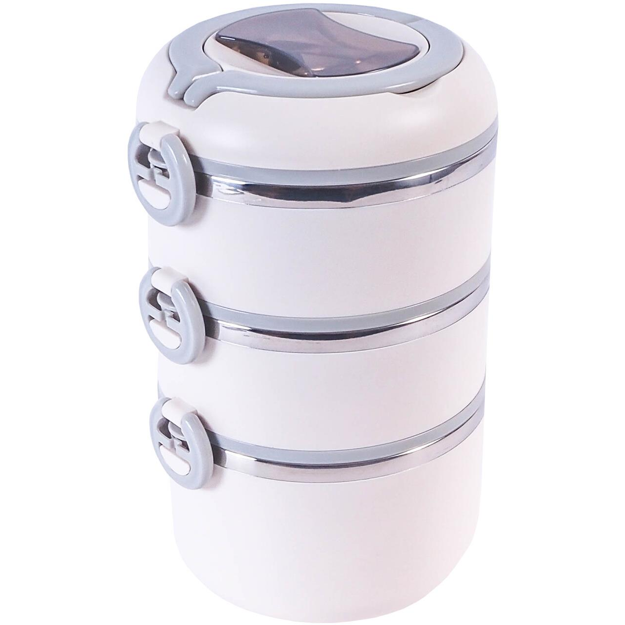 Aga Ételhordó, 3 emeletes, fehér (DS2717-WH)