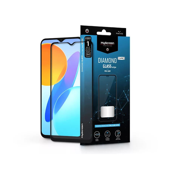 MyScreen Protector Diamond Glass Lite Edge2.5D Full Glue Honor X8 5G edzett üveg kijelzővédő fólia fekete kerettel (LA-2297)