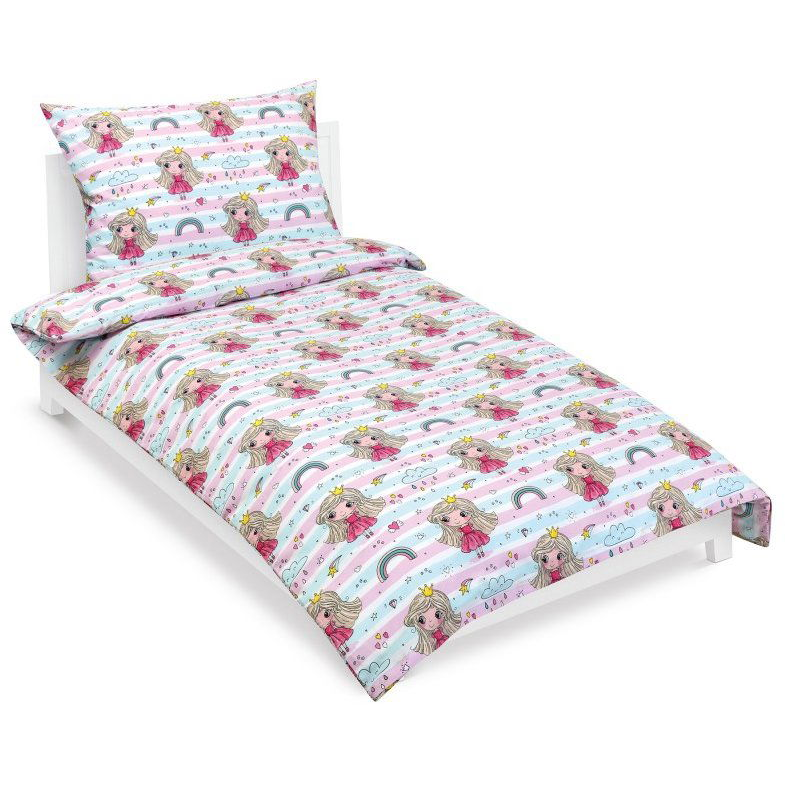 Bellatex Bedding Junior 90/090 cm princess with rainbow 140 × 200 cm, 70 × 90 cm (12374)