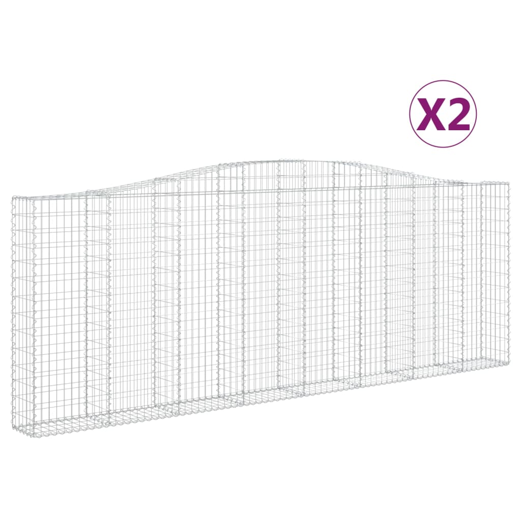 2 db íves horganyzott vas gabion kosár 400x30x140/160 cm (3145852)
