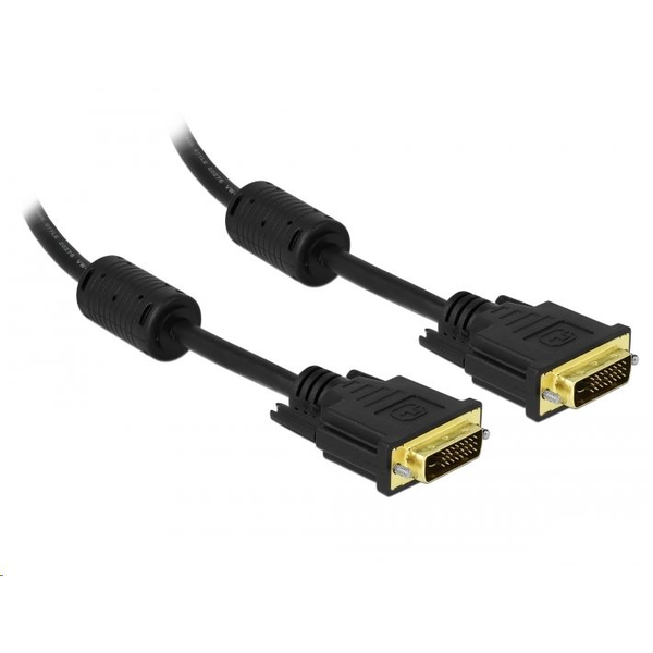 DELOCK DVI Kabel DVI(24+1) -> DVI(24+1) St/St 5.00m Gold
