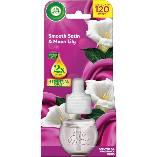 AIR WICK folyékony utántöltő elektromos légfrissítőbe - Finom szatén és holdliliom 19 ml
