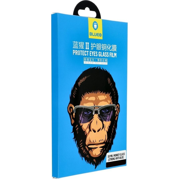 Blueo 5D Mr. Monkey Glass - Apple iPhone 12 Pro Max (6,7" ), Fekete (Matt) Üvegfólia