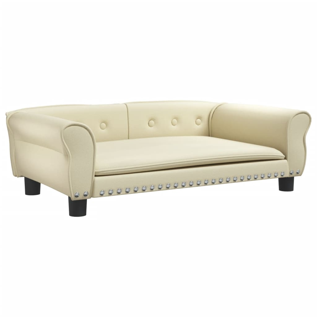 krémszínű műbőr kutyaágy 95x55x30 cm (171818)