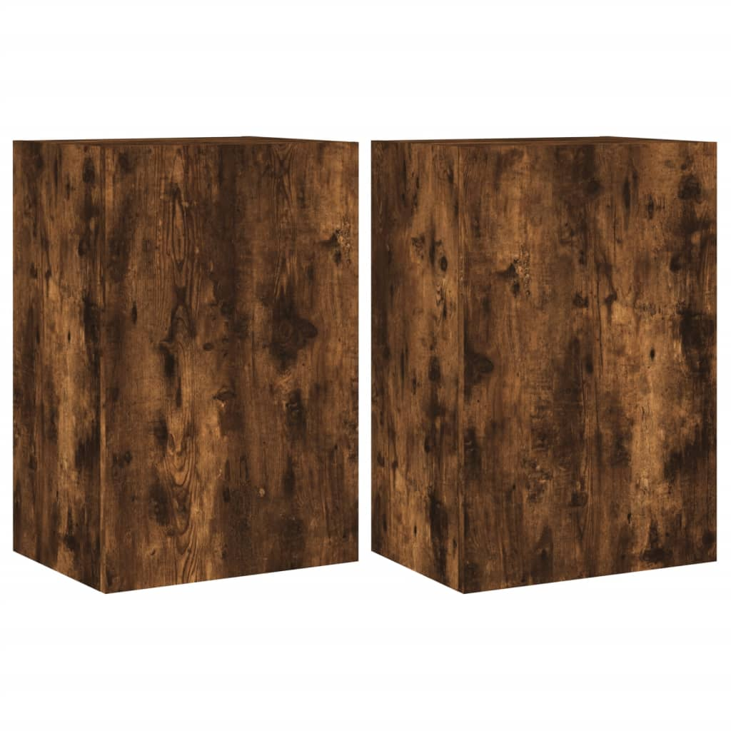 2 db füstös tölgy színű szerelt fa TV-szekrény 40,5x30x60 cm (836919)