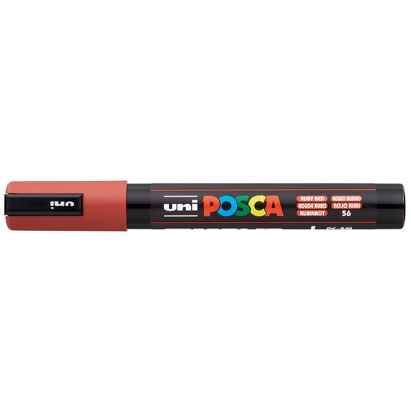 Uni "Posca PC-5M" 1,8-2,5mm Dekormarker - Rubin vörös