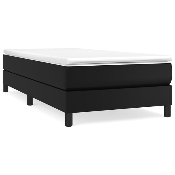 Cadru de pat box spring, negru, 80x200 cm, piele ecologică