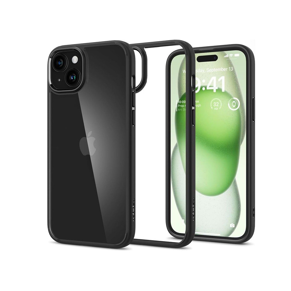 Apple iPhone 15 Plus ütésálló hátlap - Spigen Ultra Hybrid - fekete/átlátszó (SP749961)