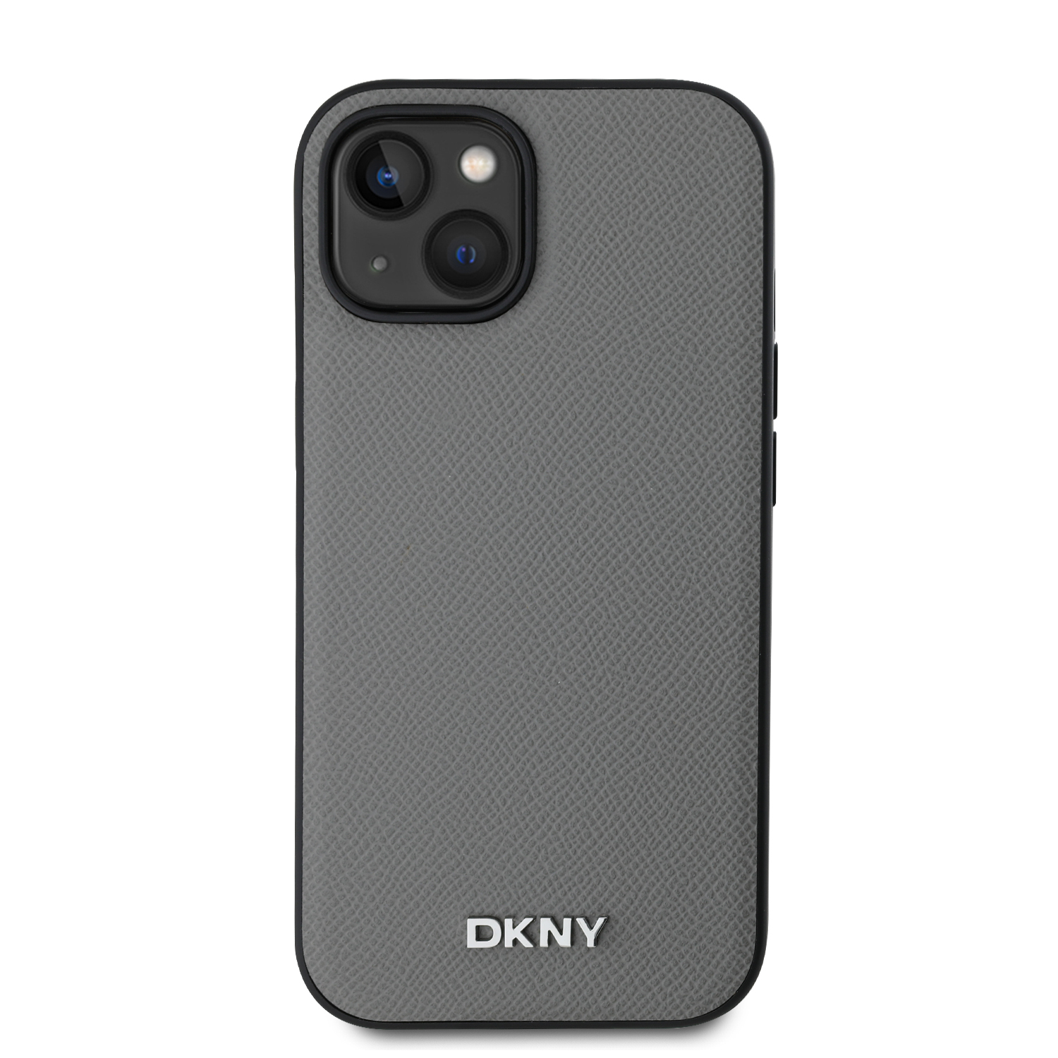 DKNY iPhone 15 MagSafe Fém LOGO PU Bőr Telefon tok - Szürke (DKHMP15SPGHLMS)
