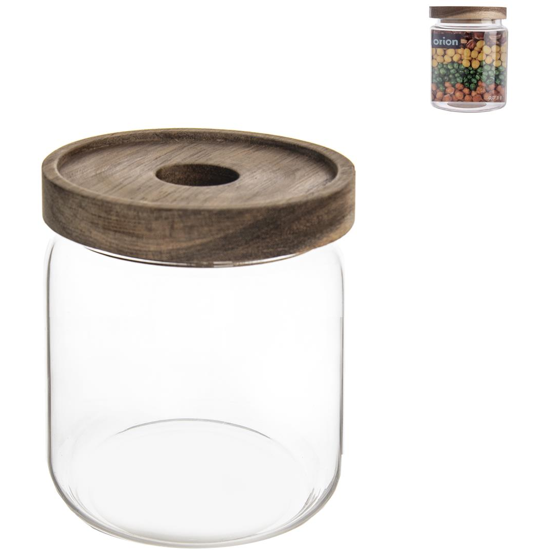 ORION tárolóedény 0,73 l, boroszilikát üveg/akác (154502)