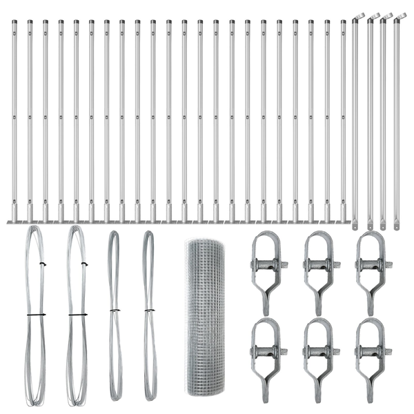 Horganyzott Drótkerítés 13 Flanged Oszloppal 0.8x100 m Horganyzott Acélból